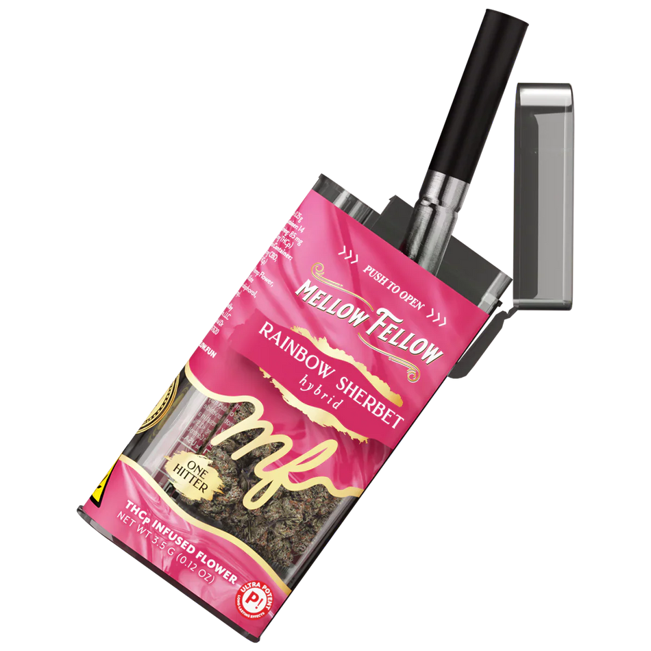 THCp 3.5g Infused Flower + One Hitter - Rainbow Sherbet (Hybrid)