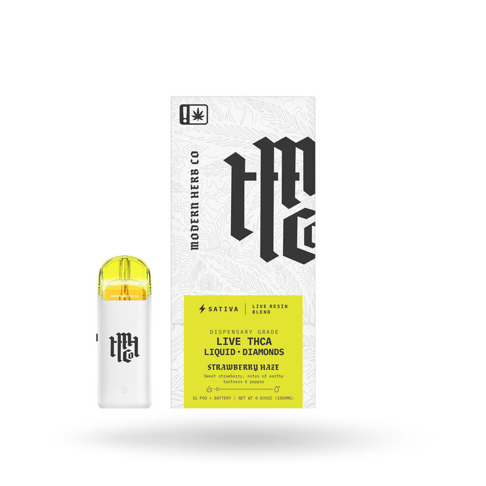 THCa Pod Kit Live Resin Liquid Diamonds: Strawberry Haze (Sativa) - 1g