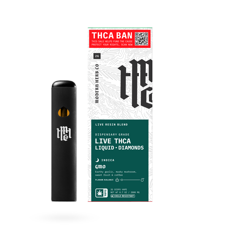 The Hemp Collect THCa Disposable Live Resin Liquid Diamonds, GMO (Indica), 2g