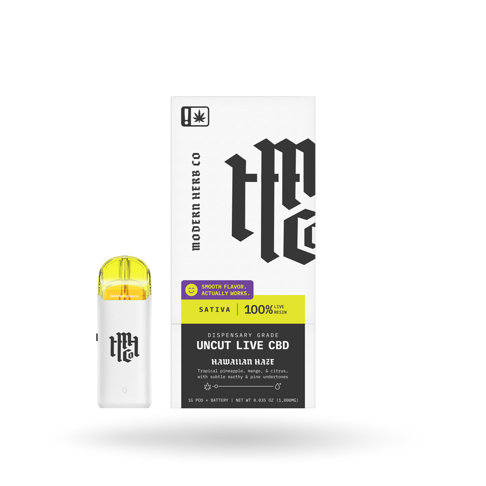 The Hemp Collect Live CBD Uncut Pod Kit: Hawaiian Haze (Sativa) - 1g