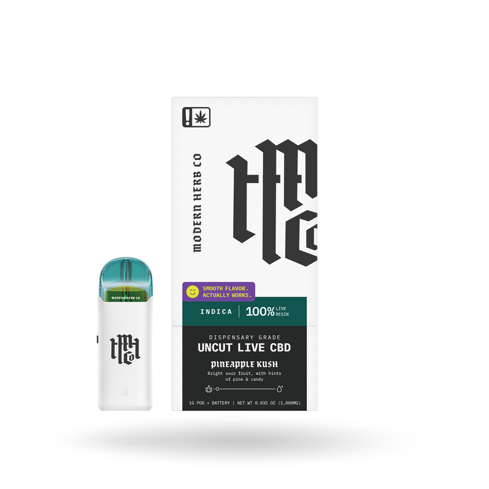 The Hemp Collect Live CBD Uncut Pod Kit: Pineapple Kush (Indica) - 1g