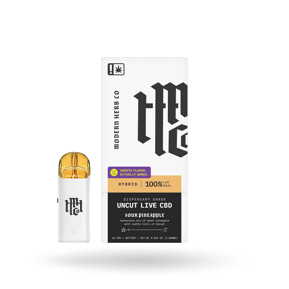 The Hemp Collect Live CBD Uncut Pod Kit: Sour Pineapple (Hybrid) - 1g