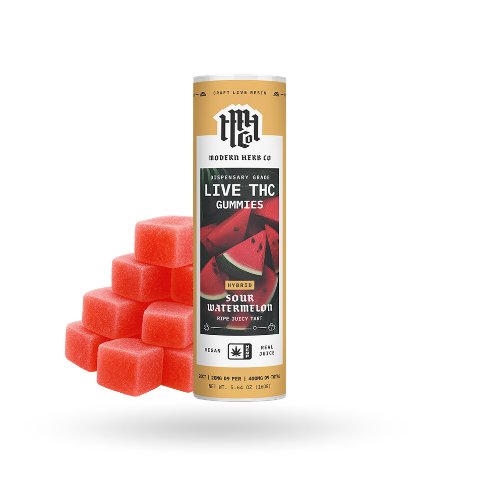 The Hemp Collect Live Resin D9 THC Gummies: Sour Watermelon (Hybrid), 20ct