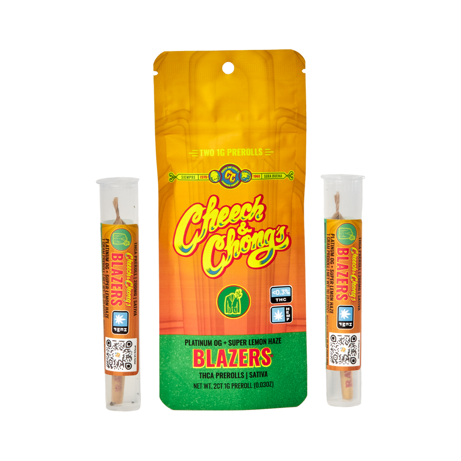 Cheech and Chongs Blazers – Platinum OG+Super Lemon Haze – Preroll — Direct From Cheech & Chong