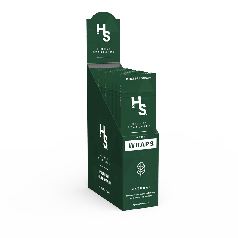 Higher Standards Wraps Box of 25 Pack of 2 Best Sales Price - Rolling Papers & Supplies
