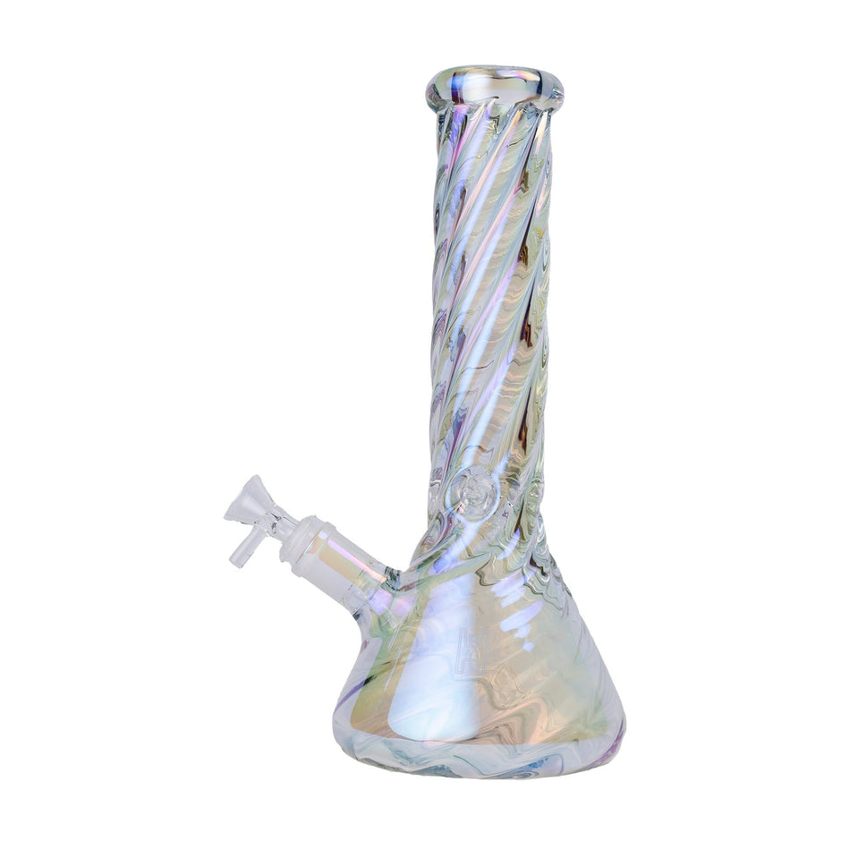 Human Grade Twisted Iridescent Beaker Water Pipe