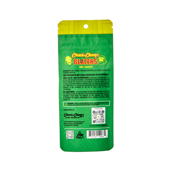 Cheech and Chongs Blazers – GMO+ Biscotti – Preroll — Direct From Cheech & Chong