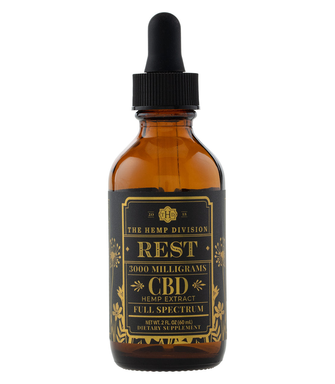 The Hemp Division Rest - CBD Hemp Extract Extra Strength Tincture - 3000 MG Best Sales Price - Tincture Oil