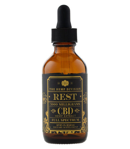 The Hemp Division Rest - CBD Hemp Extract Extra Strength Tincture - 3000 MG Best Sales Price - Tincture Oil