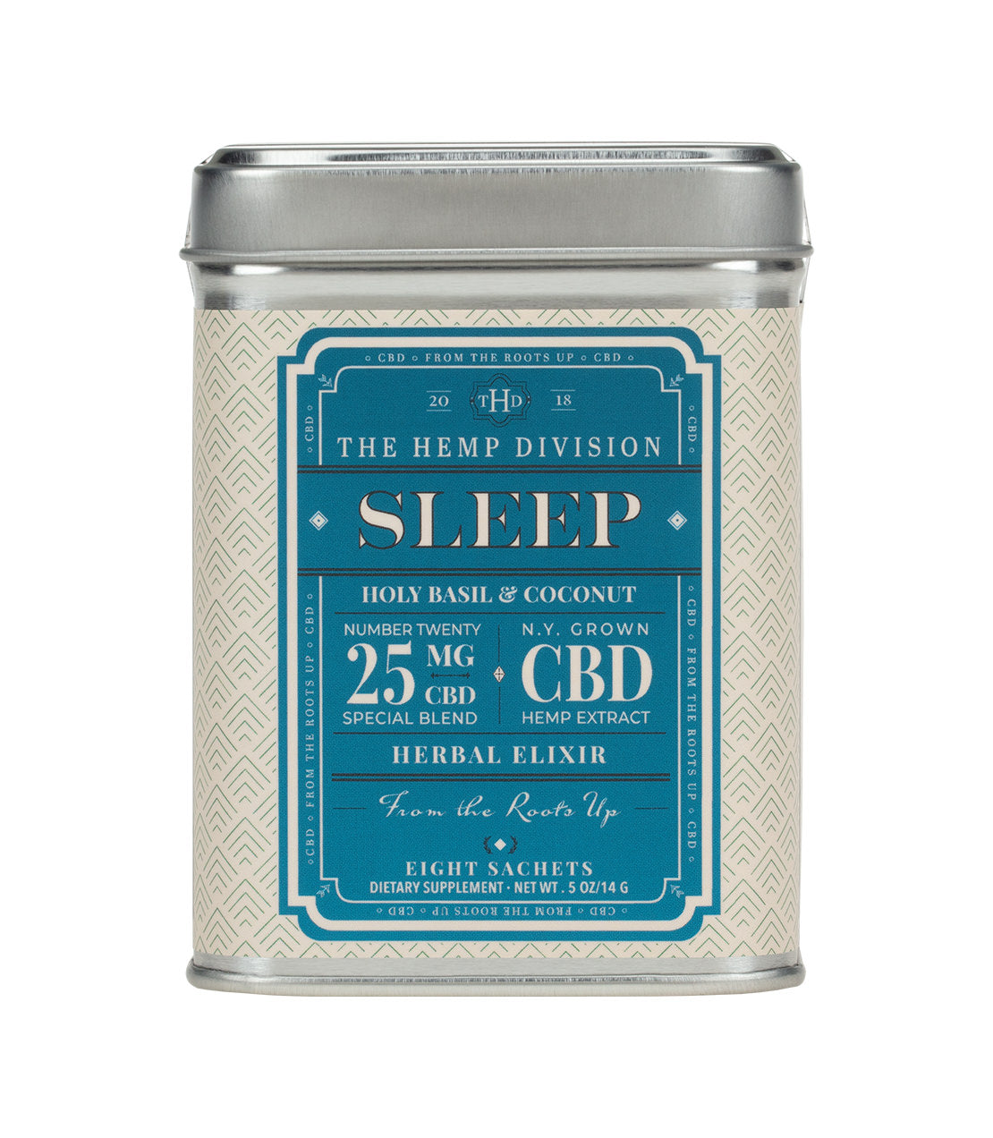 The Hemp Division Sleep 8 CT Sachets - Holy Basil & Coconut - 25 MG CBD Best Sales Price -