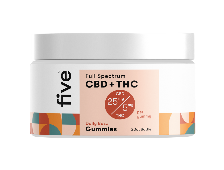 Five CBD Full Spectrum CBD+THC Gummies (20 ct) - Promo