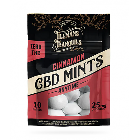 Tillmans Tranquils CBD Mints 25mg Cinnamon – No THC Best Sales Price - Edibles