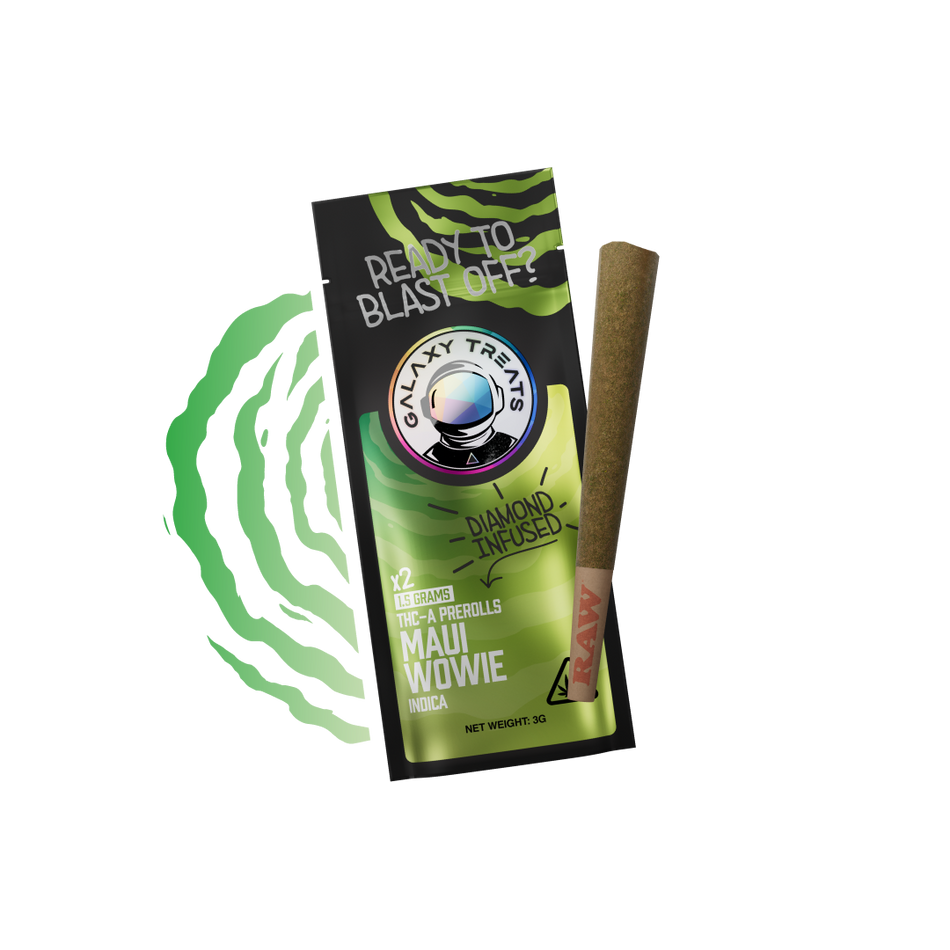 Galaxy Treats Maui Wowie - Diamond Infused 2ct THCA Prerolls