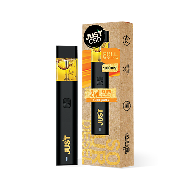 JustCBD 1000mg CBD Disposable Sour Diesel Sativa Best Sales Price - Vape Pens