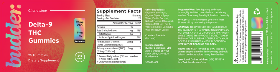 Joy Organics 5mg Delta 9 THC Gummies (Cherry Lime) Best Sales Price - Gummies