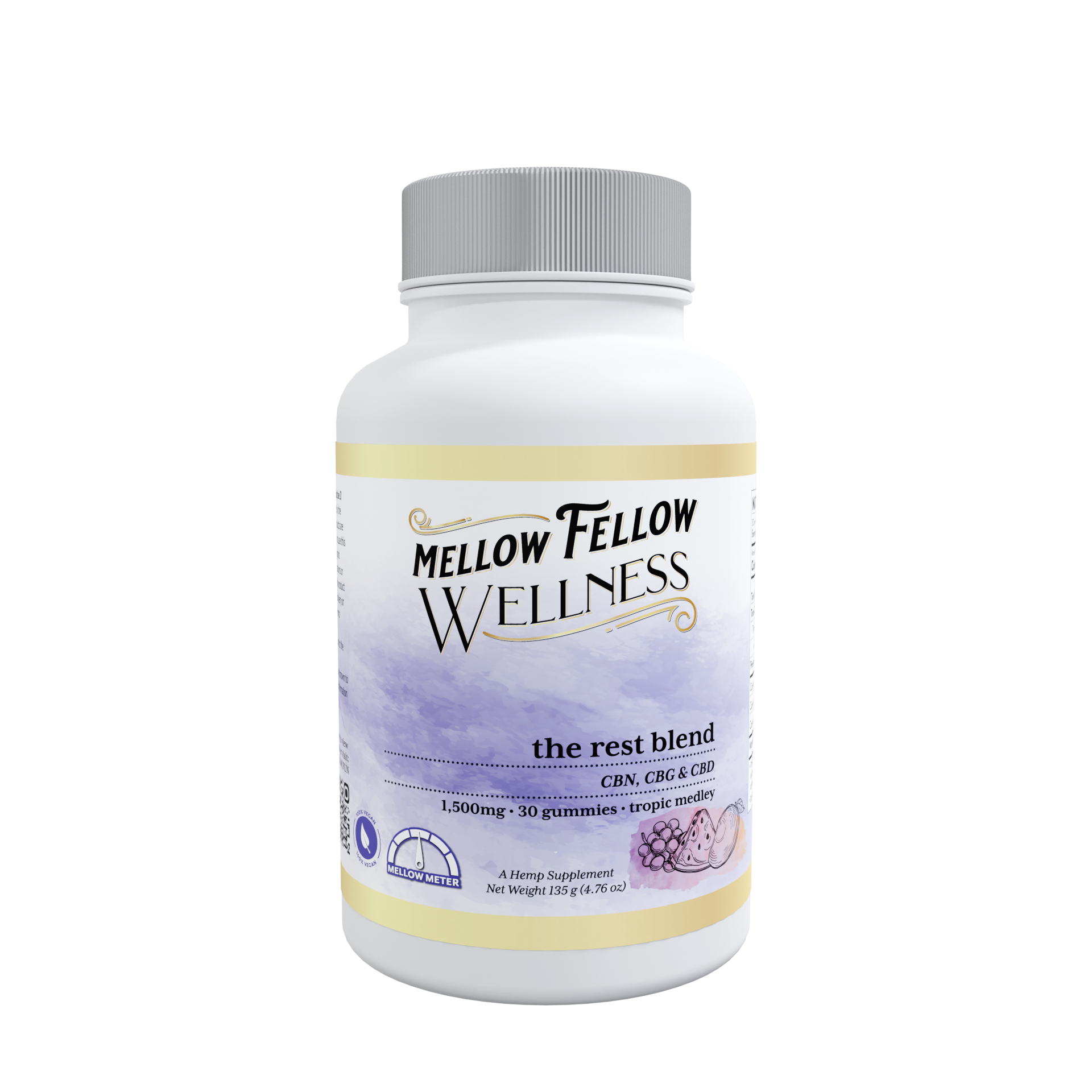 Mellow Fellow Wellness - Gummies - 1500mg - Rest Blend - Tropic Medley Best Sales Price - Gummies