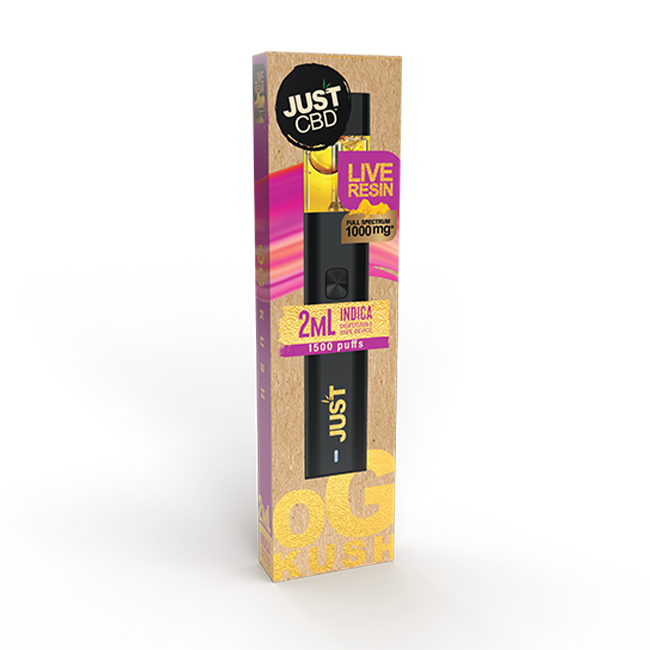 JustCBD 1000mg Live Resin CBD Disposable OG Kush Best Sales Price - Vape Pens