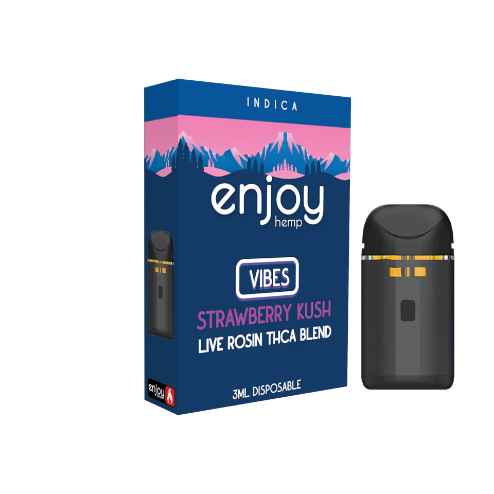 Enjoy Hemp 3ml THCA Blend Disposable for Vibes - Strawberry Kush (Indica) Best Sales Price - Vape Pens
