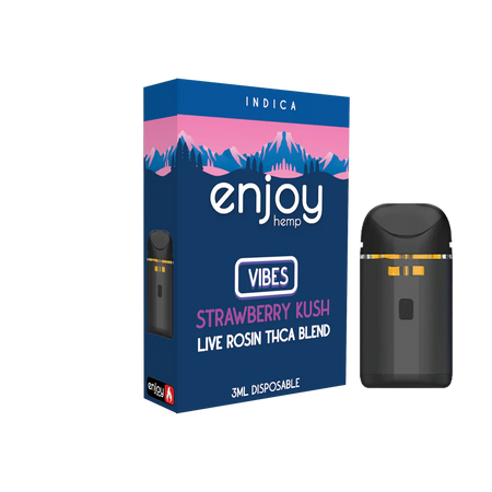 Enjoy Hemp 3ml THCA Blend Disposable for Vibes - Strawberry Kush (Indica) Best Sales Price - Vape Pens