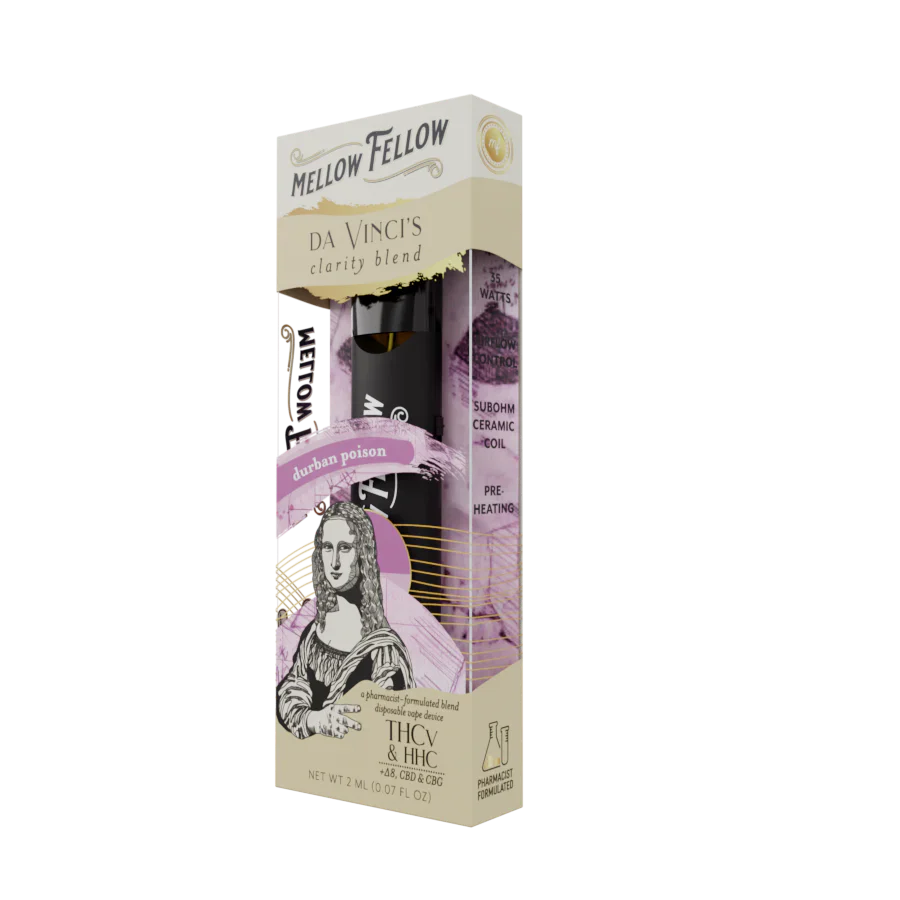 Mellow Fellow da Vinci's Clarity Blend 2ml Disposable Vape Durban Poison Best Sales Price - Vape Pens
