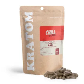 500mg Kratom Capsules - Red Bali - 100 ct - Chill Plus