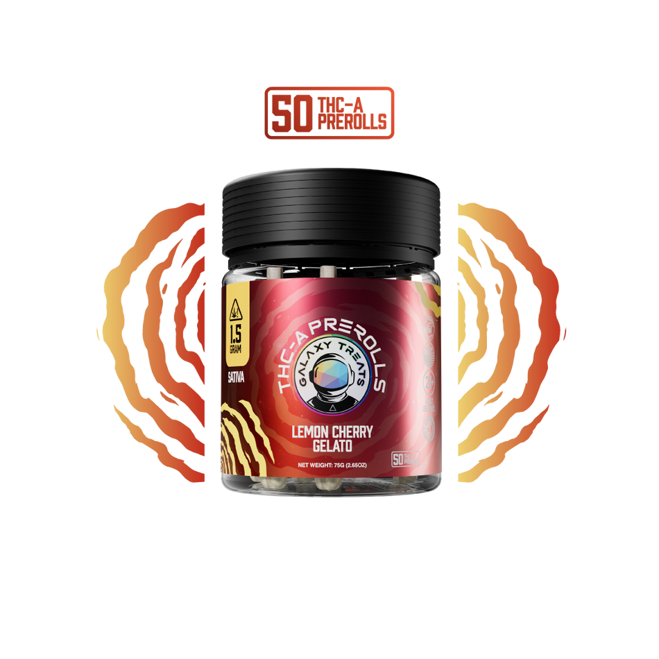 Galaxy Treats Lemon Cherry Gelato - 50ct THCA Preroll Jar