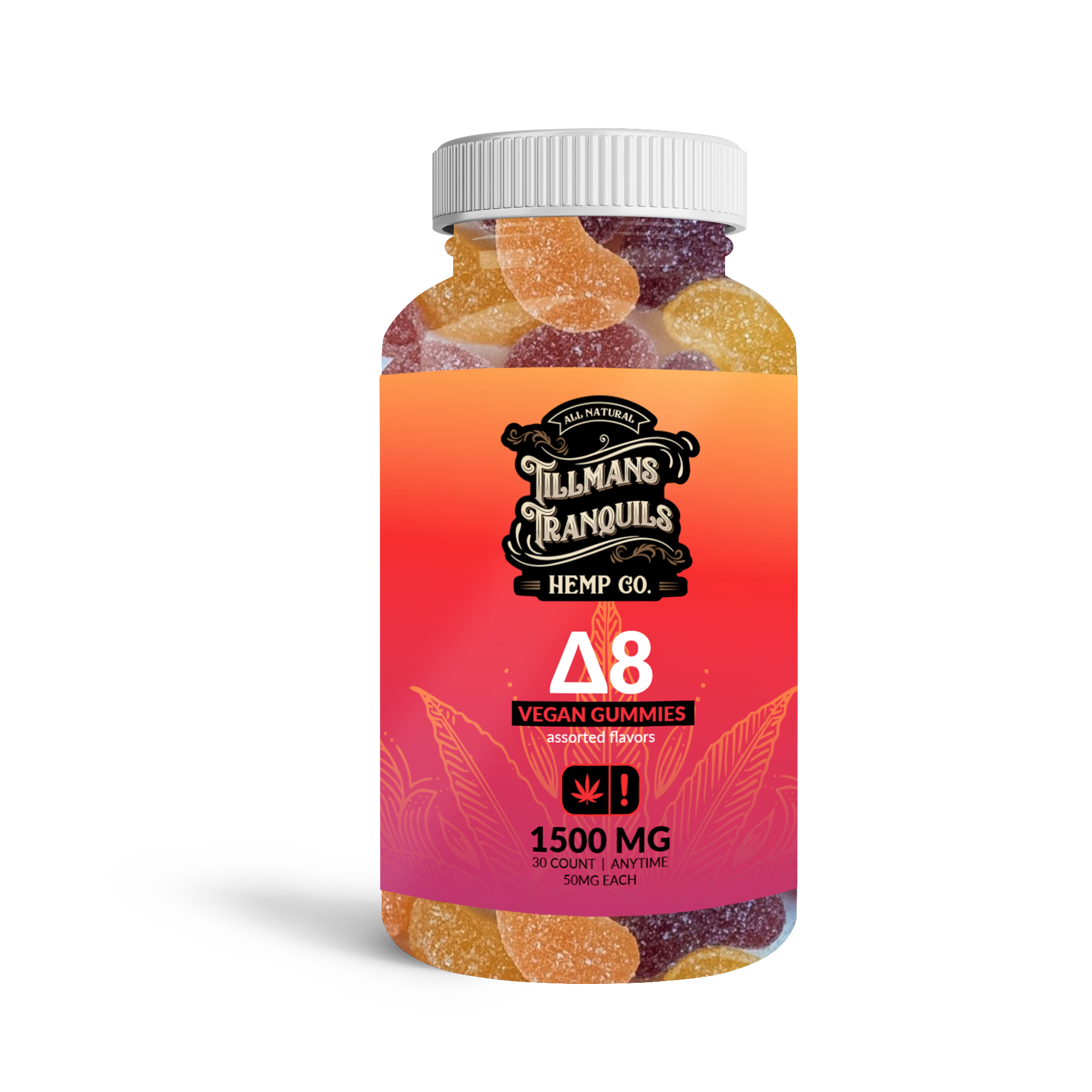 Tillmans Tranquils Delta 8 50mg Gummies 1500mg Per Bottle Best Sales Price - Gummies