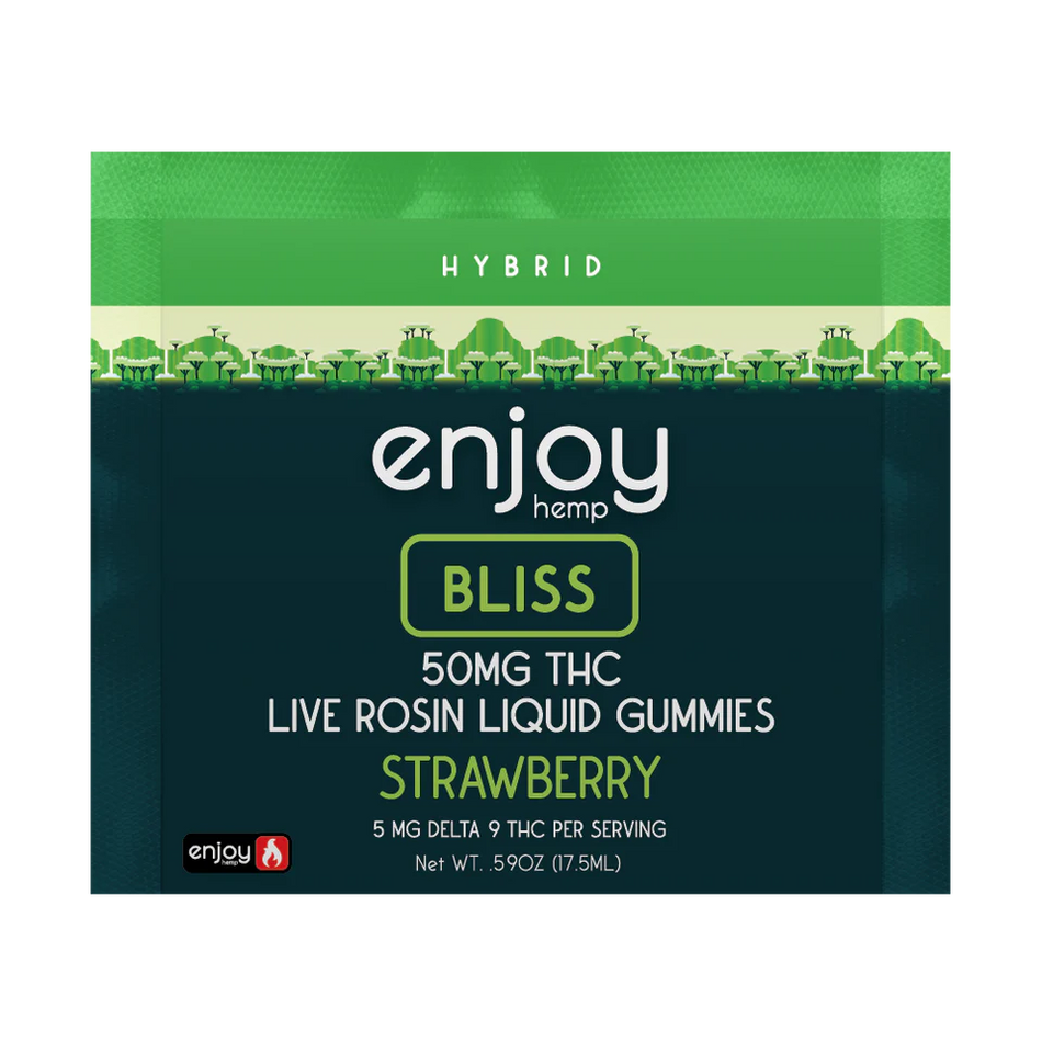 Enjoy Hemp 50mg Live Rosin Liquid Gummies - Strawberry for Bliss (Hybrid)