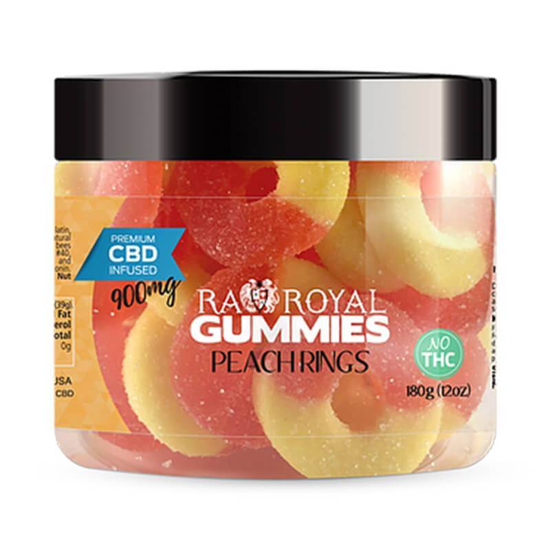 RA Royal CBD | Peach Ring CBD Gummies 300mg - 1200mg Best Sales Price - Gummies