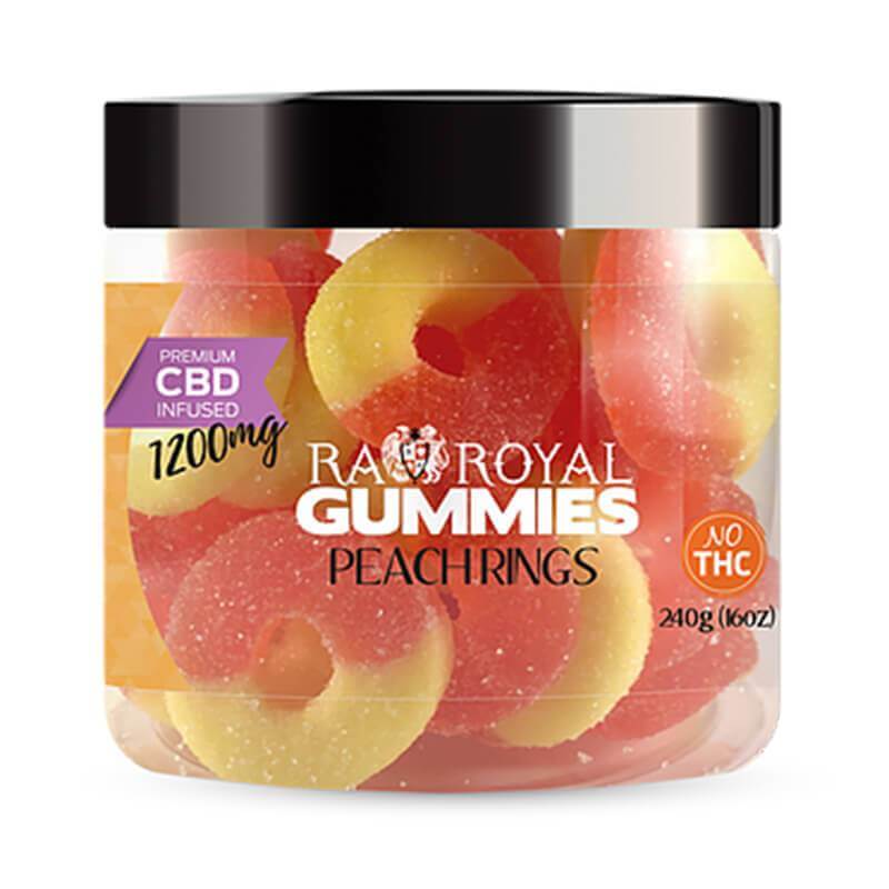 RA Royal CBD | Peach Ring CBD Gummies 300mg - 1200mg Best Sales Price - Gummies