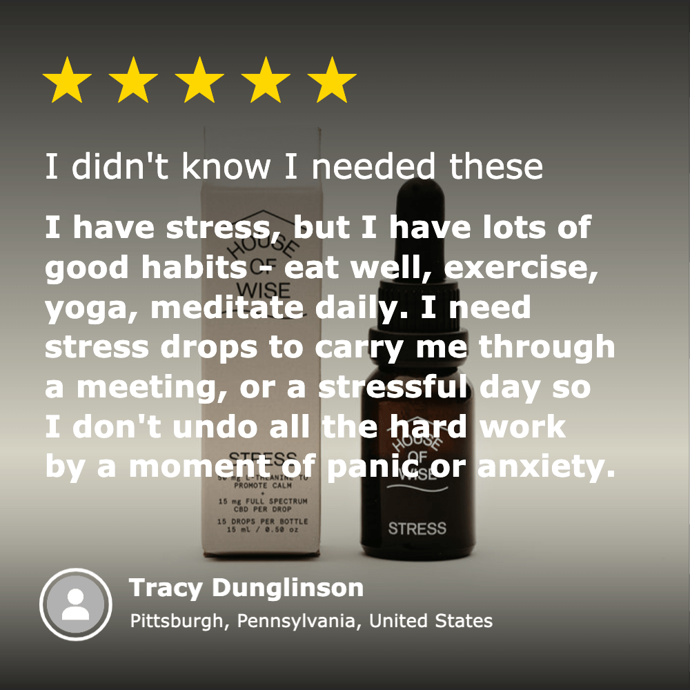 House of Wise CBD Stress Oil (450mg) Best Sales Price - Tincture Oil