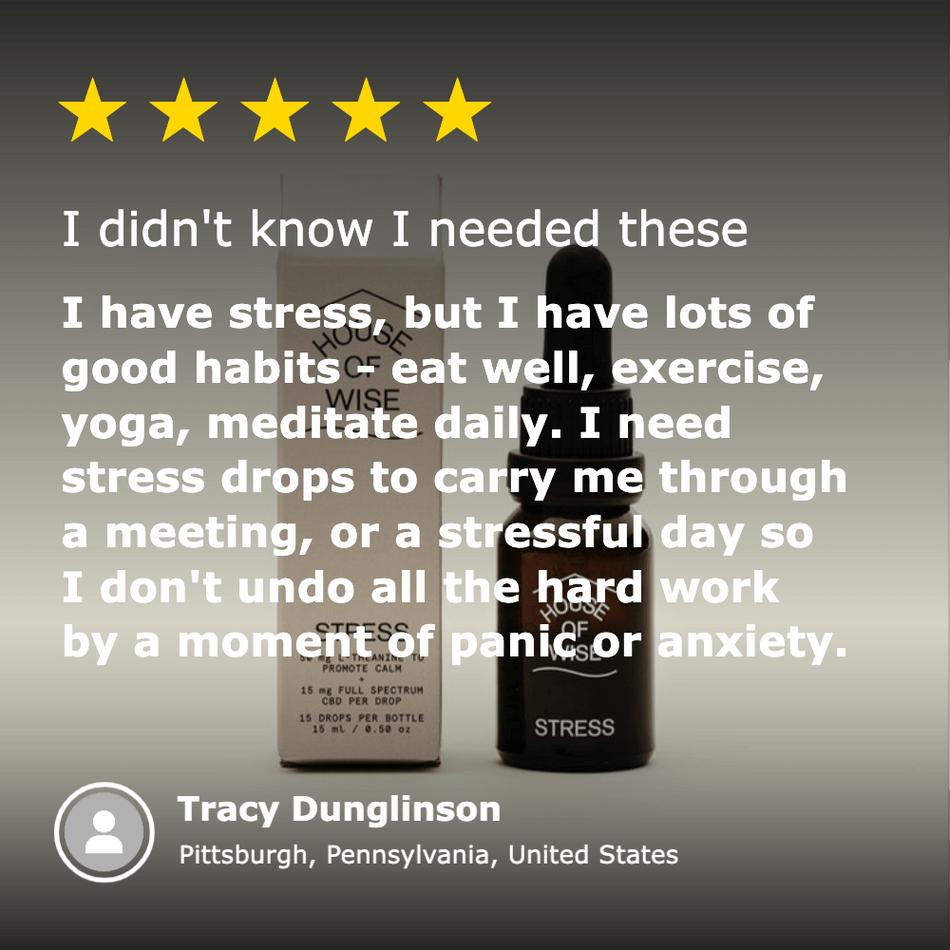 House of Wise CBD Stress Oil (450mg) Best Sales Price - Tincture Oil