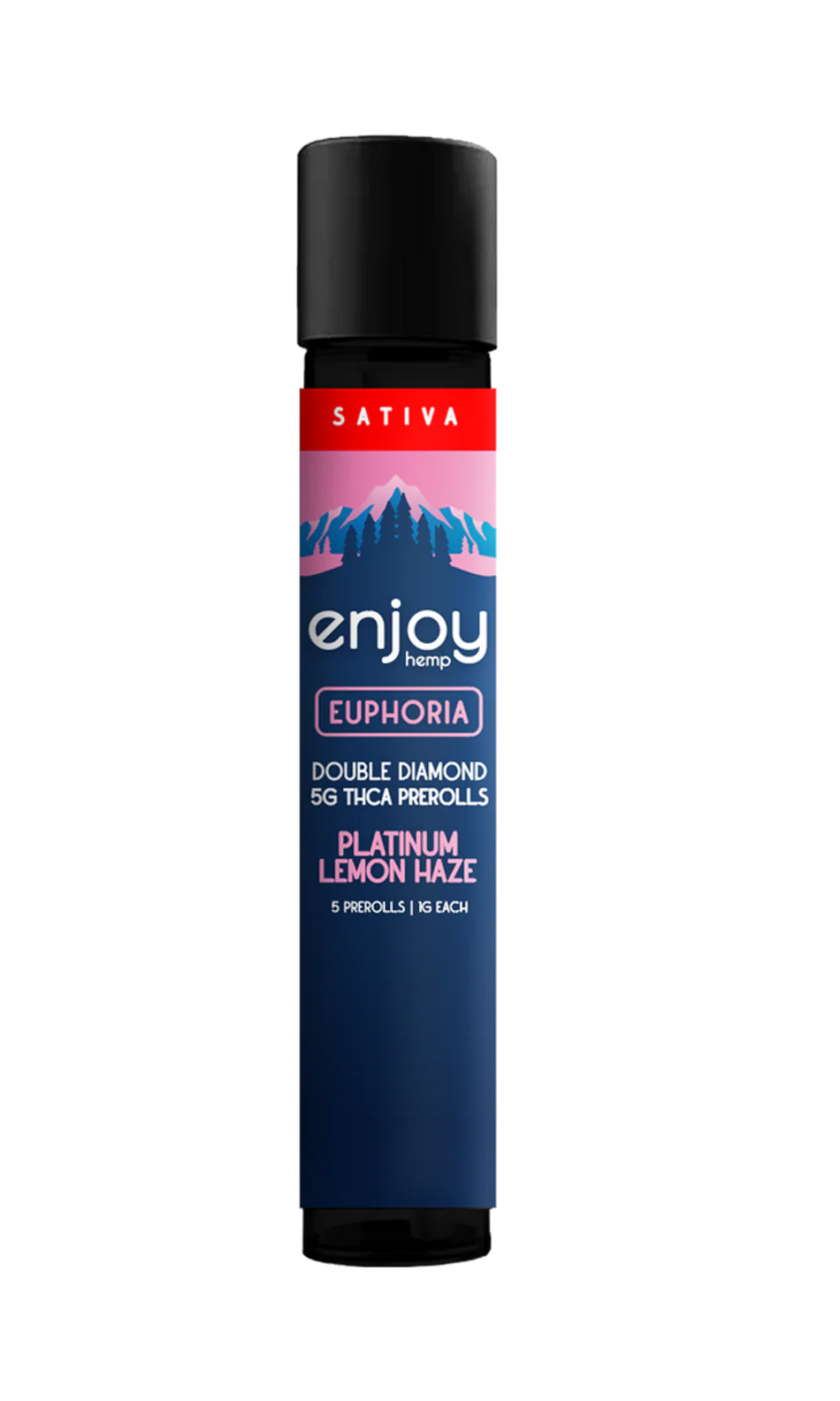 Enjoy Hemp 5g Mega Potency Double Diamond THCA Prerolls - Platinum Lemon Haze for Euphoria (Sativa)