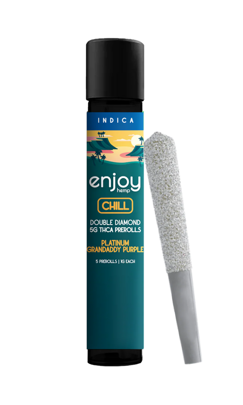 Enjoy Hemp 5g Mega Potency Double Diamond THCA Prerolls - Platinum Granddaddy Purple for Chill (Indica)
