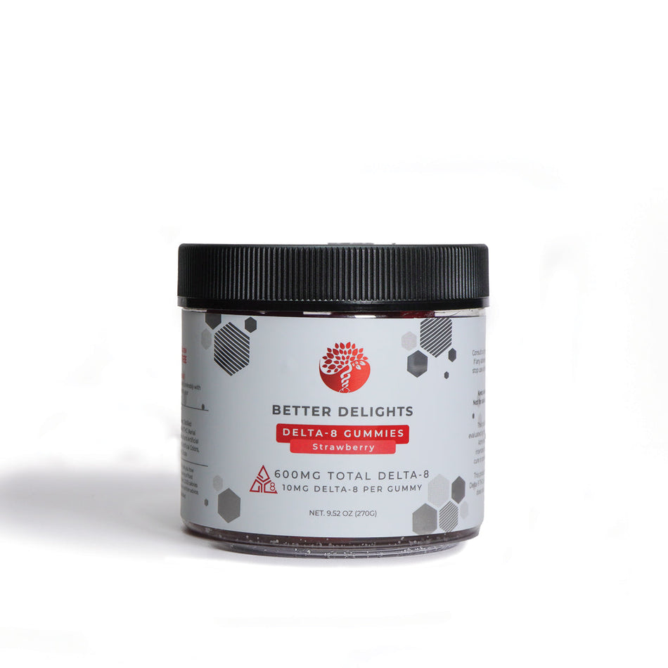 Black Label Strawberry Delta 8 Gummies 600 MG (60CT)