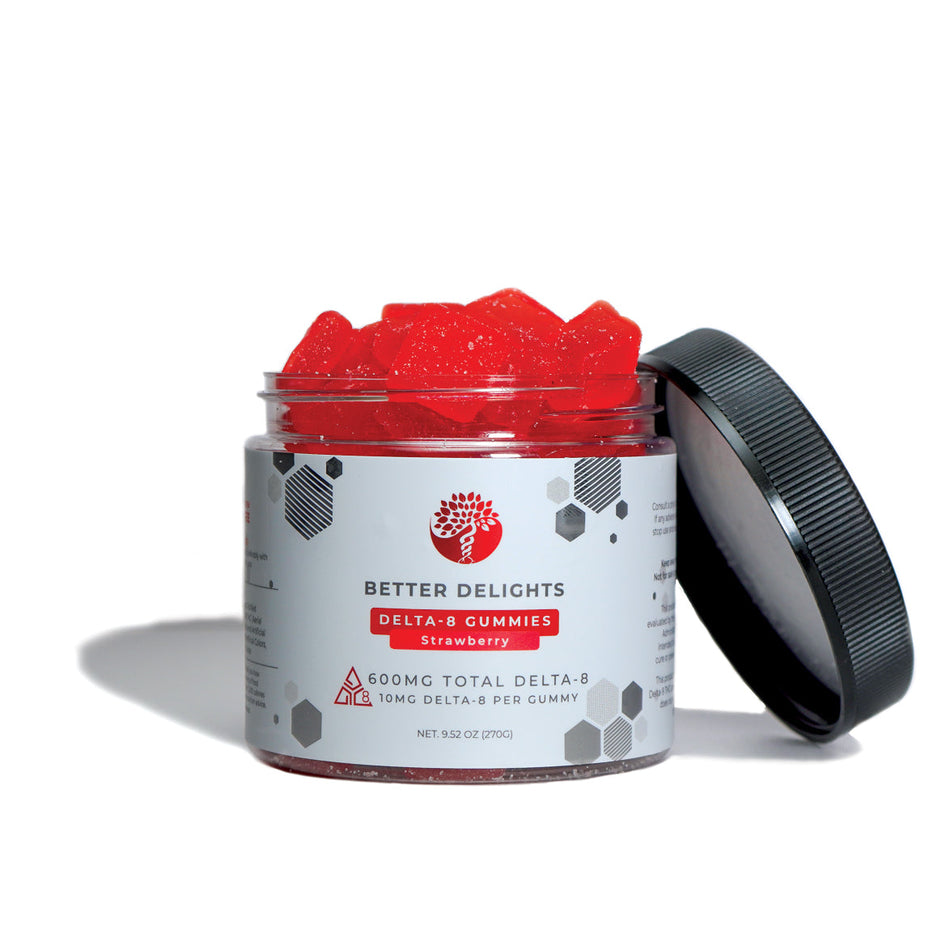 Black Label Strawberry Delta 8 Gummies 600 MG (60CT)