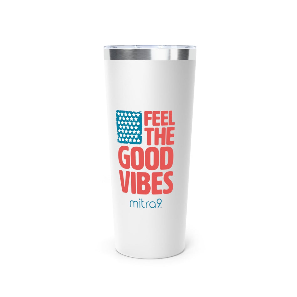 Mitra9 Feel The Good Vibes 4th of July Copper Tumbler - Red, White, & Chill 2025 Edition