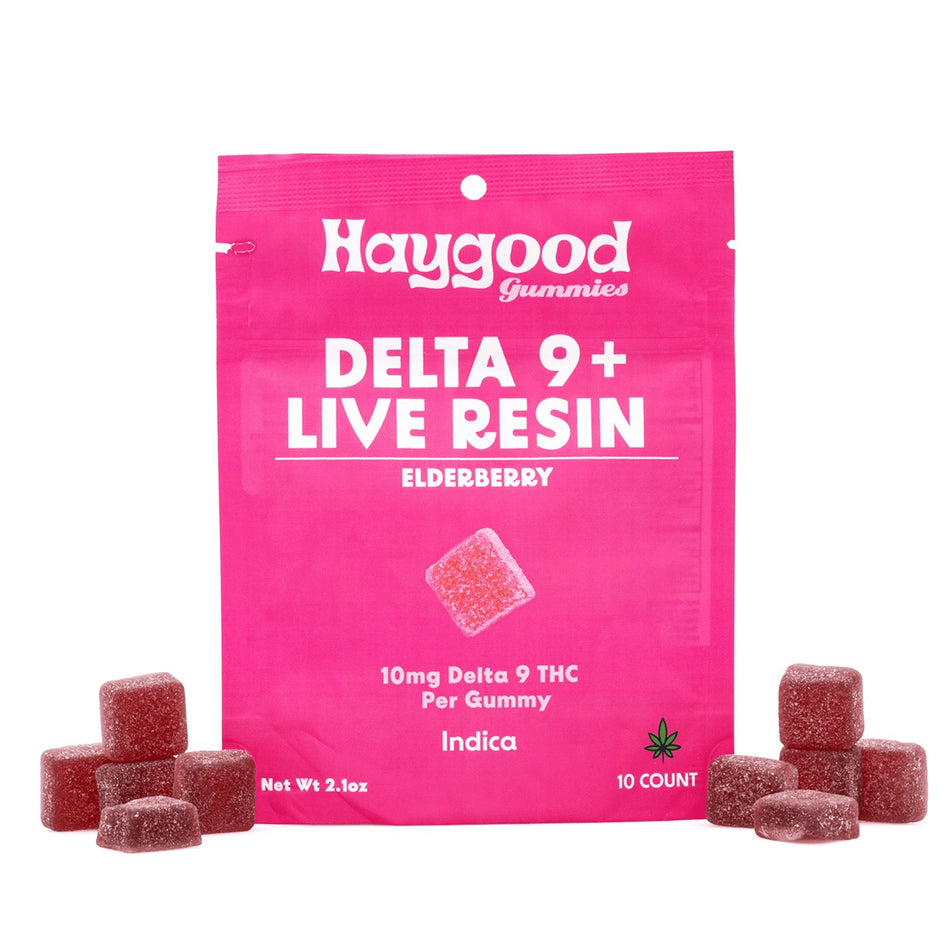 Haygood Farms D9 THC Live Resin Gummies - Indica - Elderberry