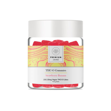 Premium Jane 750mg Vegan THC-O Gummies – Strawberry Banana Best Sales Price - Gummies