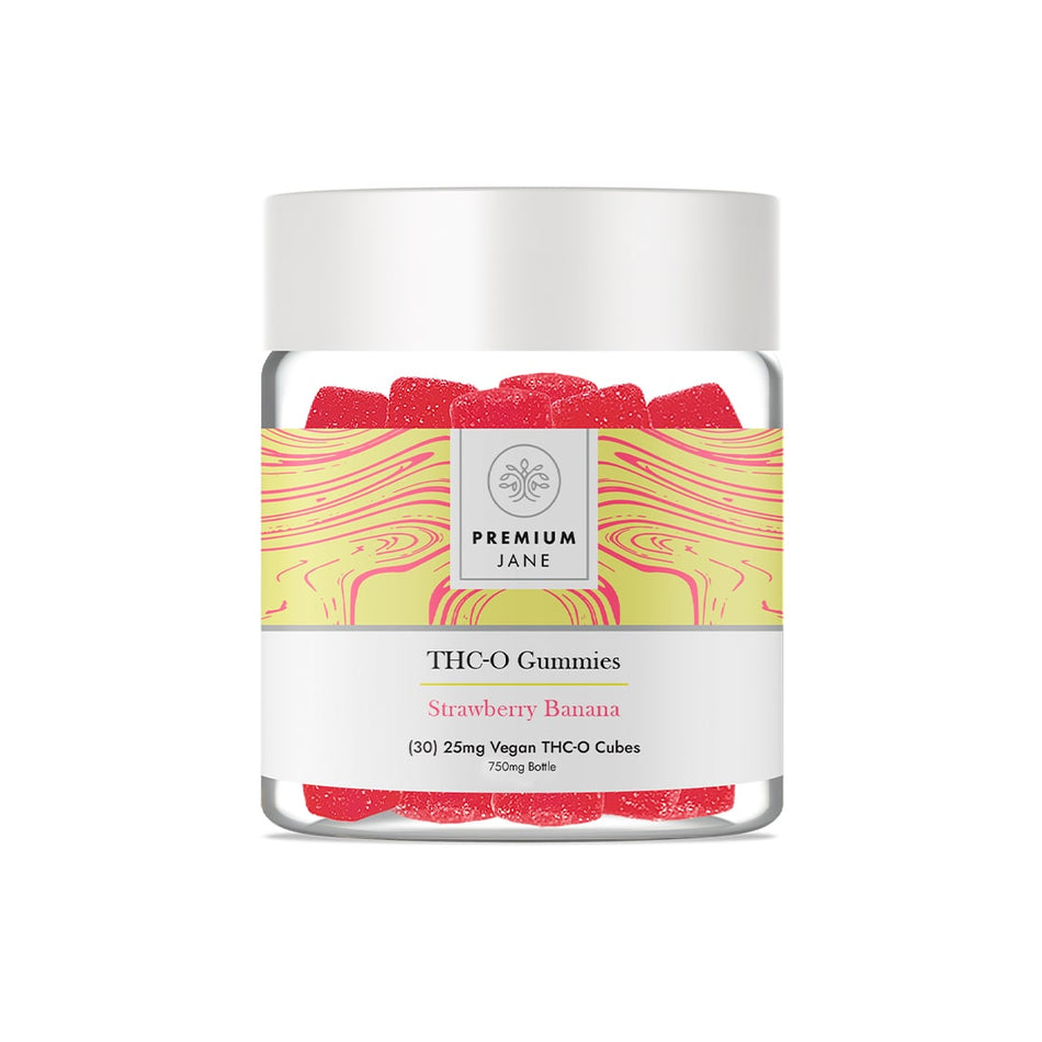 Premium Jane 750mg Vegan THC-O Gummies – Strawberry Banana Best Sales Price - Gummies