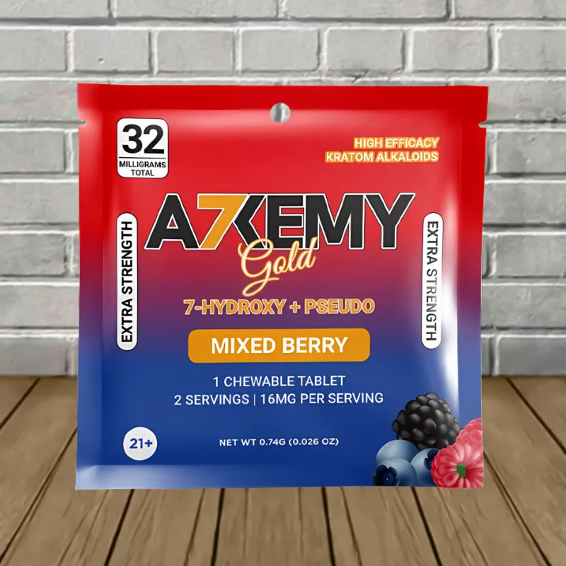 Alkemy Gold 7-Hydroxy + Pseudo Extra Strength Chewable Tablet 1ct