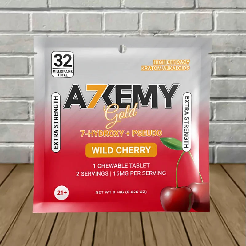 Alkemy Gold 7-Hydroxy + Pseudo Extra Strength Chewable Tablet 32mg Full Case (30ct)