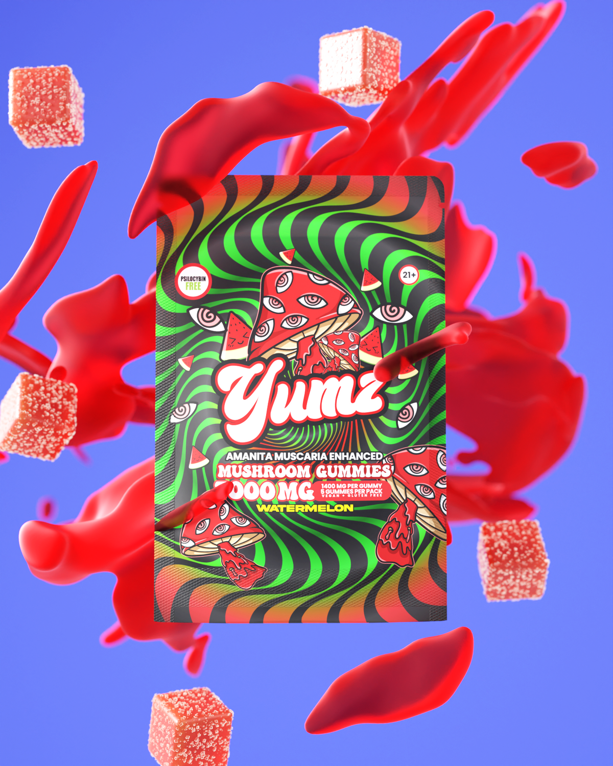 YUMZ - Watermelon ( Amanita Muscaria Mushroom Gummies ) Best Sales Price - Gummies