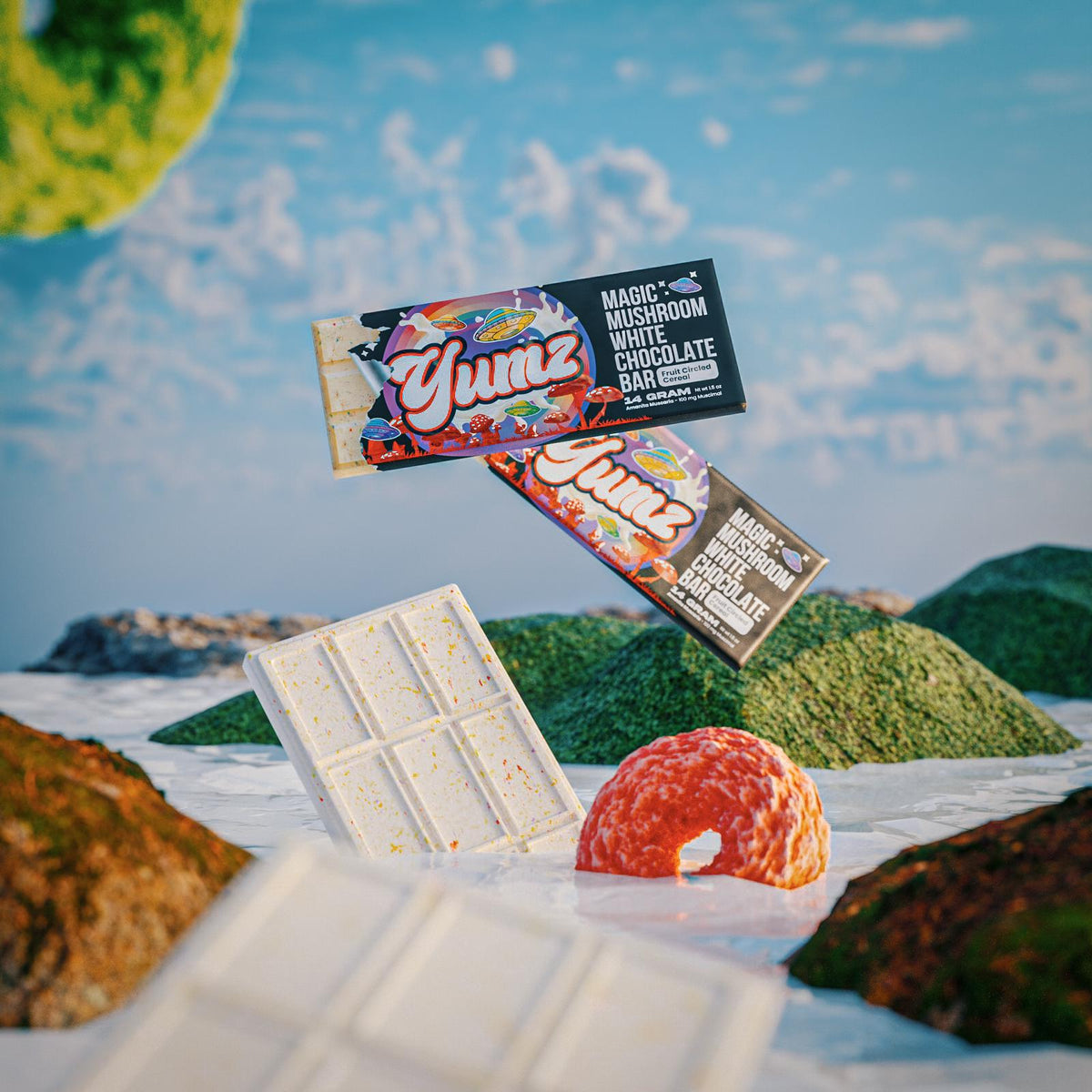 Yumz Amanita Muscaria Mushroom Chocolate Bar | White Shroom Chocolate Best Sales Price - Gummies