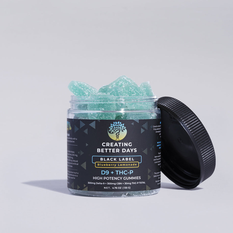 Black Label Blueberry Lemonade Delta 9 + CBN + THCP Gummies 630 MG