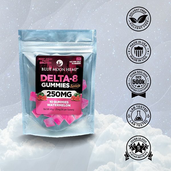 Blue Moon Hemp Delta 8 Watermelon Gummies 250mg-2000mg Best Sales Price - Gummies