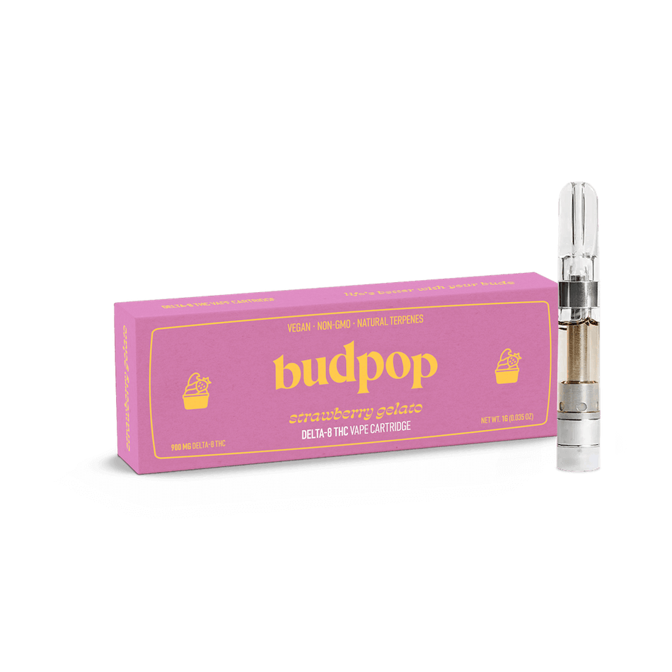 BudPop Strawberry Gelato Delta 8 THC Vape