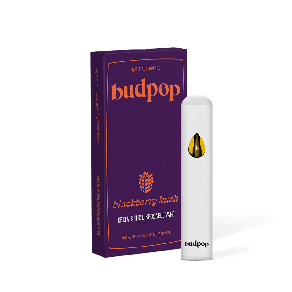 BudPop Blackberry Kush D8 Disposable Vape Pen