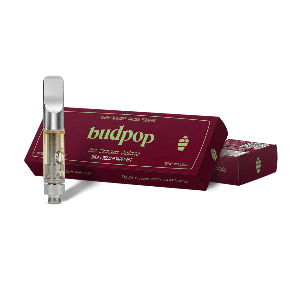 BudPop Ice Cream Gelato Vape Cartridge – THCa &amp; Delta 8
