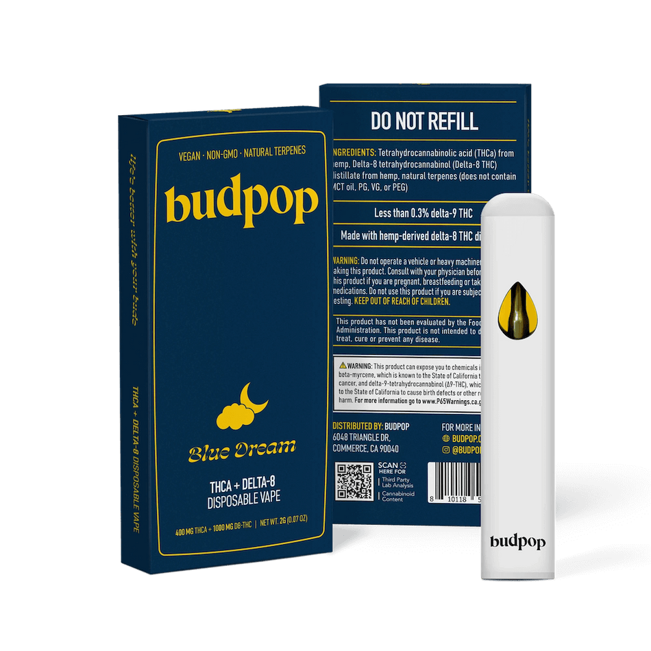 BudPop Blue Dream Disposable – THCa &amp; Delta 8